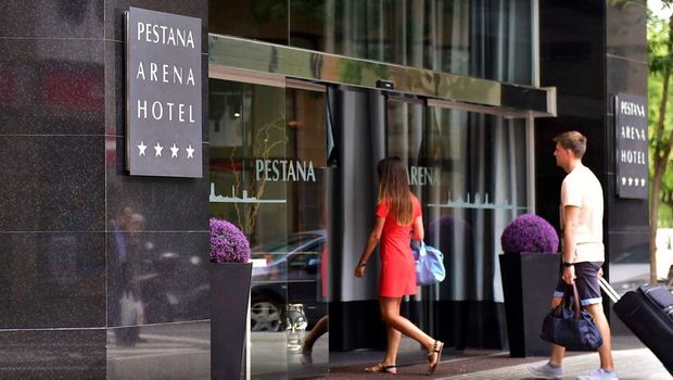 Eingangsbereich Hotel Pestana Arena Barcelona