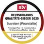Qualitätssiegel: Ausgezeichnet! sz-Reisen ist Qualitätssieger in der Kategorie Busreisen